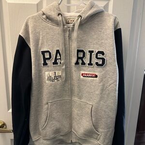 Gray and Black Paris Hoodie